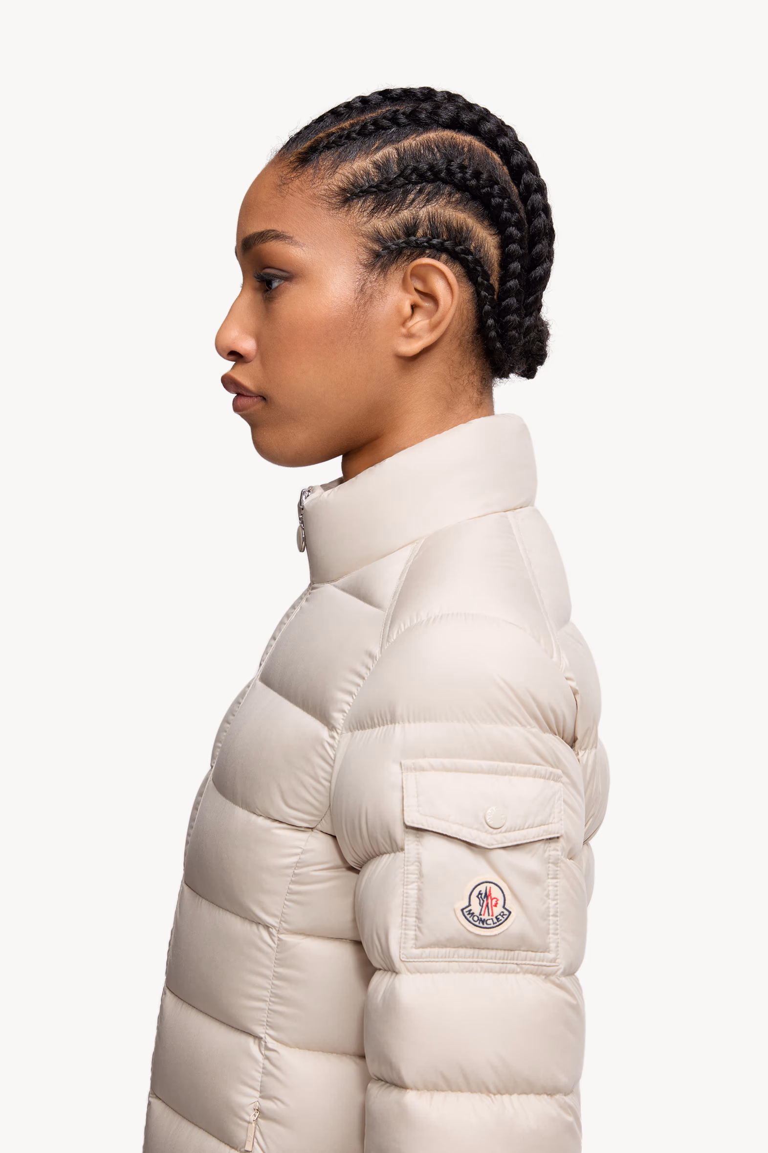 Igesse Mid-Length Down Jacket Women Light Beige Moncler 4